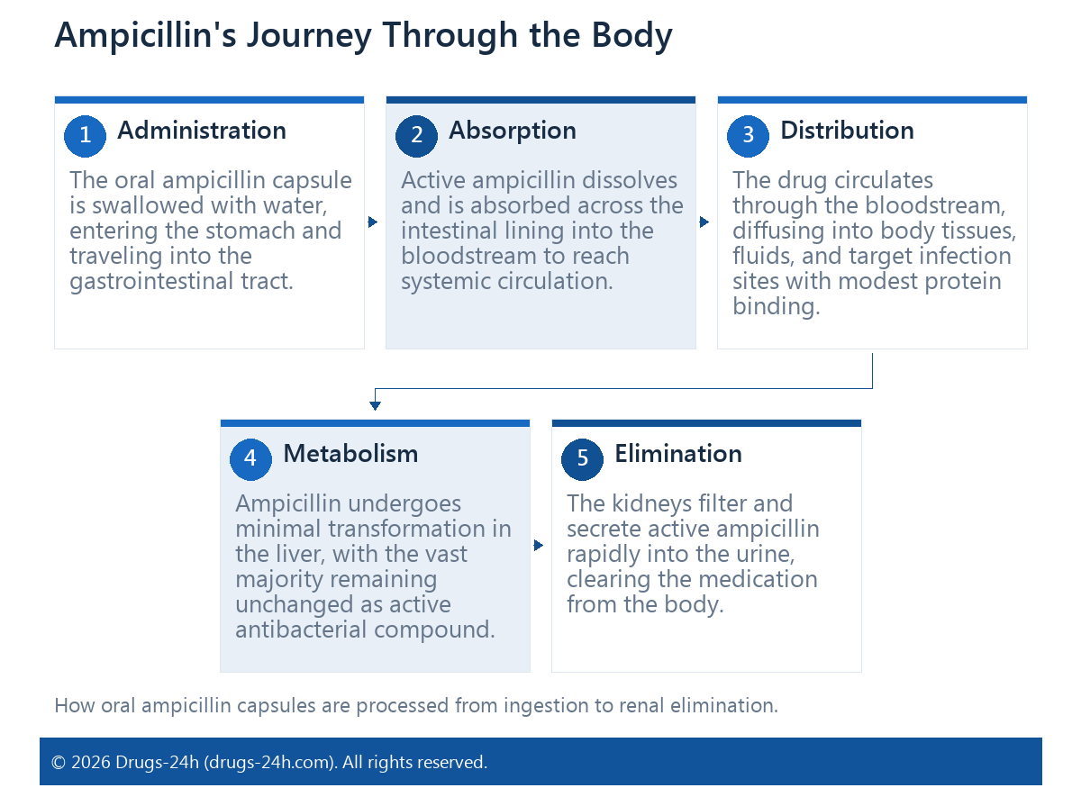 Ampicillin's Journey Through the Body