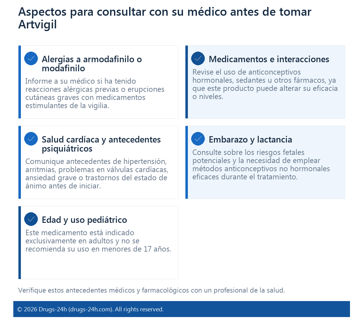 Aspectos para consultar con su médico antes de tomar Artvigil