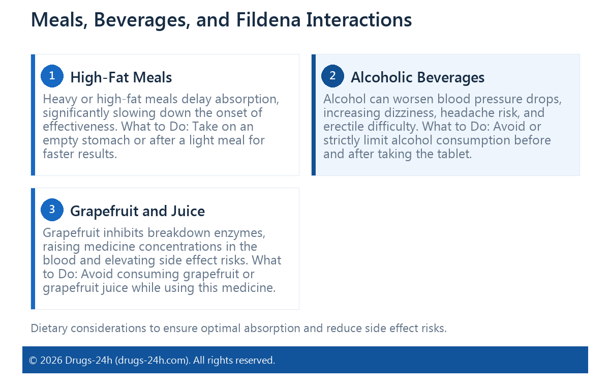 Meals, Beverages, and Fildena Interactions